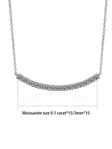 0.1CT Moissanite colgante collar VVS1 piedra diamante Simple equilibrio barra diseño 925 Plata joyería fina para mujeres regalo perfecto - Product Image 4