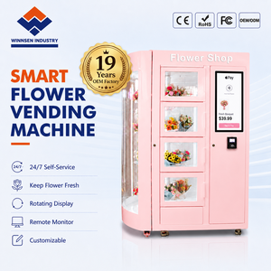 Distributeur automatique de fleurs intelligent sans contact Winnsen, écran tactile, Apple Pay, kiosque de bouquets frais 24h/24 et 7j/7 pour la vente au détail aux États-Unis - Product Image 1
