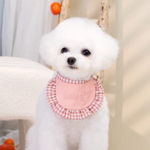 Bandana en coton à carreaux pour chiens, doux et élégant, accessoire pour petits chiens, toutes saisons, bavoir décoratif - Product Image 1
