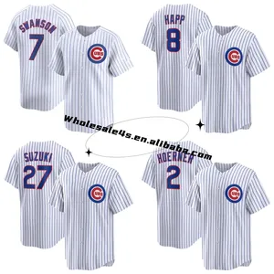 Wholesale Chicago City Cub Stitched Baseball Jersey Men's White American Baseball Softball Uniform #7 Swanson 2 Hoerner