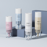 Échantillon Gratuit 10ml 15ml Flacon de Sérum Cosmétique Personnalisé en Plastique Dépoli à Épaulement Plat avec Compte-gouttes