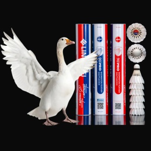 LING MEI 90PRO BWF (12 pièces) Volants de badminton en plumes d'oie en gros LING MEI 90 PRO pour les tournois - Product Image 1