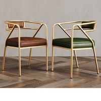 Chaise de salle à manger en métal de style nordique avec dossier et accoudoirs, mobile, pour la maison, le bureau, les restaurants et les cafés