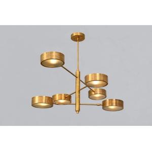 โคมไฟระย้าทองเหลือง 6 ดวง รุ่น Linus Starburst ทำมือ สไตล์โมเดิร์นกลางศตวรรษ เหมาะสำหรับบ้านและสำนักงาน ไฟ LED ปรับความสว่างได้ เพิ่มความมีสไตล์ - Product Image 1