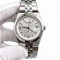 Montre automatique mécanique 40 mm 2026 avec mouvement visible, luxe, mode, hip-hop, plongée, bracelet en acier inoxydable, cadran bleu glace