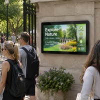 Affichage numérique LCD extérieur mural 4K IP65 avec haute luminosité, étanche, animation, utilisation en magasin de détail