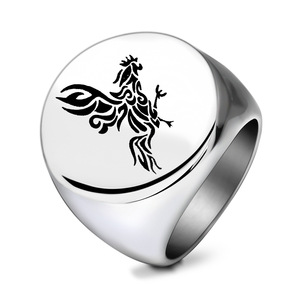 Anillo de Acero Inoxidable con Signo del Zodiaco Gallo, 22MM, Color Dorado, Joyería de Moda para Mujer, Regalo - Product Image 5