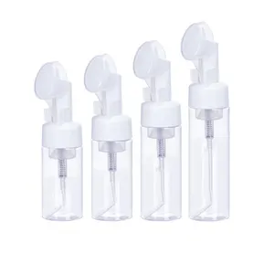 100ml 150ml 200ml White Brush Foam Sop Bottle Plastic Cosmetic Cleanser Bottle Foam Pump Bottle Dispenser With Brush
