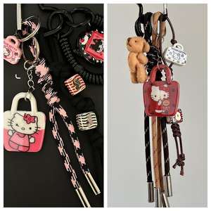 <span class=keywords><strong>Dulce</strong></span> lindo Kawaii gatito bolso amor corazón Diy resina colgante espalda plana encantos caja de teléfono basura portátil espejo decoración n Stock - Product Image 3