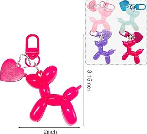 Best Seller Colorful Jelly Balloon Dog Keychain <b>Cute</b> Girls Bag Charm Purse Accessories Car Keyring Birthday Party Favors RTS - Product Image 3