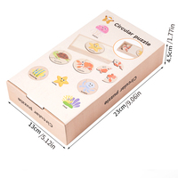 Rompecabezas Circular de Madera Montessori, Juego de Animales Marinos, Juguete Educativo de Aprendizaje STEM para Niños Pequeños, Caja de Madera Deslizante