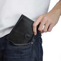 Dompet Pria RFID Dompet Pria Kulit Asli Antik Premium Dompet Koin Pria Tempat Kartu Klip Uang Kulit Sapi Kapasitas Besar