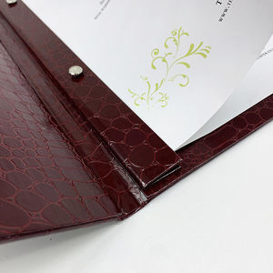 Couverture de menu en cuir personnalisée, menus en similicuir avec reliure à vis, livre de menus pour restaurant - Product Image 3