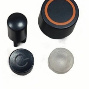 Bouton tactile rond en silicone de marque WellTop, fabriqué sur mesure à Dongguan, avec traitement par injection multicolore et molette avec écrou - Product Image 1