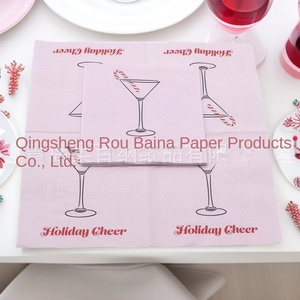 Serviettes en papier rectangulaires personnalisables pour <span class=keywords><strong>restaurant</strong></span> avec impression motif verre à vin pour bars et dîners professionnels - Product Image 3