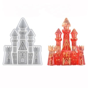 3D clásico estilo europeo <span class=keywords><strong>Castillo</strong></span> forma silicona DIY resina azúcar pastelería arcilla galleta Chocolate pastel Fondant decoración molde - Product Image 1