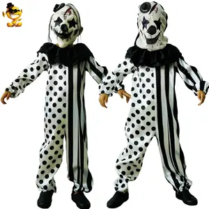 Halloween children's video game demon clown costume little kids black and white killer clown party stage costume