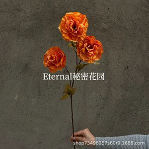 Flor de Seda Artificial de Peonía de Tres Cabezas Secret Garden para Decoración de Bodas y Hogar - Product Image 5