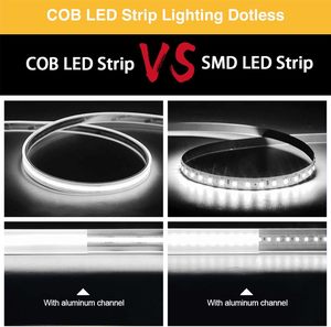 Đèn <span class=keywords><strong>LED</strong></span> dải <span class=keywords><strong>COB</strong></span> chống nước IP67 DC24v Ánh sáng trắng ban ngày 6000K 16.4ft/5m CRI cao 92Ra+ Có thể cắt được Đèn <span class=keywords><strong>LED</strong></span> băng ngoài trời - Product Image 3