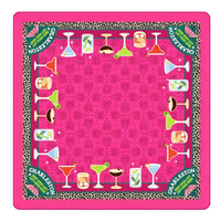Tapis de Mahjong Américain Thème Plaid Vert Doré Luxe Vintage avec Bordure Florale Ornée pour Soirées de Jeu Élégantes