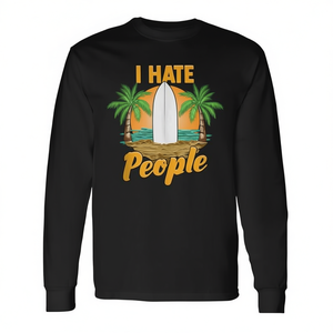 T-shirt a maniche lunghe I Hate People Beach Vacation - Product Image 2