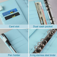 Portefeuille mensuel personnalisé Agenda budgétaire classeur A6/A7 en cuir PU avec enveloppes PVC à fermeture éclair