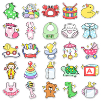 50 Stück Vollständig Gestanzte Individuelle Kawaii Original Baby-Serie Aufkleber, DIY Deko-Vinyl-Sticker für Kinderspielzeug, Schreibwaren, Wasserflaschen