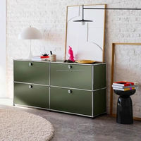 Meuble de salon moderne et minimaliste avec cadre métallique, 2 tiroirs, design gain de place pour hôtel et usage domestique, meuble de rangement durable