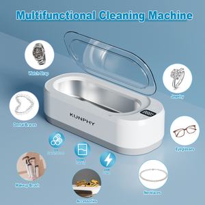 Nettoyeur à Ultrasons 350 ml, Réservoir en Acier Inoxydable <span class=keywords><strong>pour</strong></span> Bijoux, <span class=keywords><strong>Lunettes</strong></span>, Montres, Bagues, Colliers, <span class=keywords><strong>Appareil</strong></span> de Nettoyage Domestique - Product Image 5