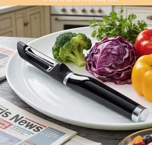 ที่ปอกเปลือกผักผลไม้แบบใช้มือ ทำจากสแตนเลส พร้อมด้ามจับพลาสติก - ที่ปอกเปลือกผักผลไม้ตามหลักสรีรศาสตร์ - Product Image 5