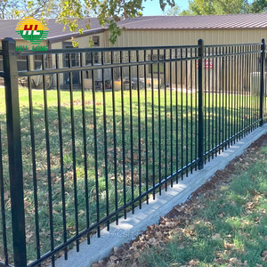 Ngoài trời rèn sắt an toàn hàng rào tấm kim loại hàng rào trang trí sân vườn kẽm thép an ninh chống leo lên màu đen trắng xanh chống - Product Image 2