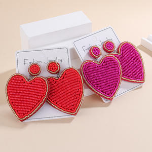 Nouveau métal coeur long gland boucles d'oreilles français Premium boucles d'oreilles mode polyvalent Style boucles d'oreilles en gros femme - Product Image 1