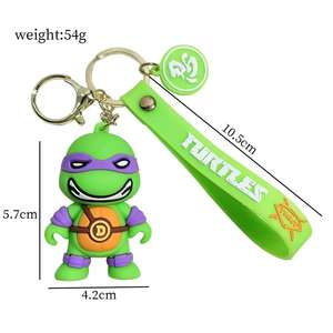 Porte-clés tortue mignonne de l'usine de films américains porte-clés en caoutchouc Anime de dessin animé en gros direct pour enfants accessoire de sac <span class=keywords><strong>Ninja</strong></span> - Product Image 4