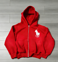 Sweat à capuche zippé en molleton français, logo personnalisé, patchs, streetwear délavé, sweat à capuche brodé, sweat à capuche surdimensionné pour homme, délavé à l'acide