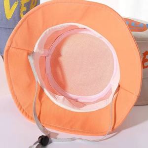 Estate all'aperto Unisex 2-8 anni bambini in cotone 100% massello stampa personalizzata Logo ragazzo cappello a secchiello con stringa - Product Image 2