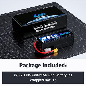 Zeee Drone pili 6S <span class=keywords><strong>22.2V</strong></span> <span class=keywords><strong>Lipo</strong></span> pil 5200mah 100C yumuşak kılıf ile FPV bağlayıcı FPV pil paketi ile siyah PVC - Product Image 5
