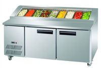 Comptoir de réfrigérateur de cuisine en acier inoxydable 304, réfrigération commerciale, préparation de pizzas, réfrigérateur de comptoir
