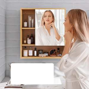 Armoire de salle de bain <span class=keywords><strong>avec</strong></span> miroir <span class=keywords><strong>Rangement</strong></span> de toilette <span class=keywords><strong>avec</strong></span> étagère suspendue Armoire murale - Product Image 5