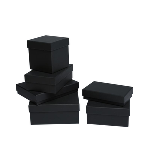 Boîte d'emballage de papier kraft cadeau avec impression de logo personnalisé carton noir - Product Image 2