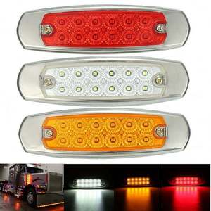 6.4 pouces 12 LED <span class=keywords><strong>feu</strong></span> arrière de marqueur latéral tourner ambre rouge <span class=keywords><strong>feu</strong></span> de dégagement de signal de stationnement 12V pour <span class=keywords><strong>remorque</strong></span> camion camion UTE RV pick-up - Product Image 1