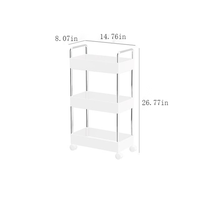 Chariot de rangement multifonctionnel de grande capacité en acier plastique PET Home Kitchen Desktop Bathroom Room Storage Rack Wheeled