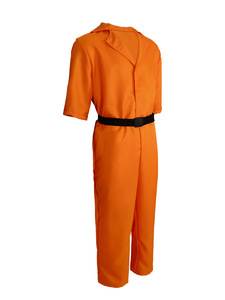 Disfraces de Cosplay de Luigi para Halloween, uniforme de prisión americana, Mono de Cosplay, traje naranja - Product Image 4