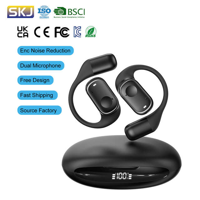 Over-Ear Sport Earbuds Ows Earhook Bluetooth 5.3 Headphones ENC Noise Cancellation Gaming Earphones Open Ear Wireless Earbuds