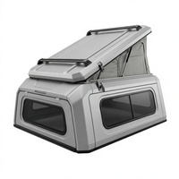 Tente de toit pliable pour camion en alliage d'aluminium noir, auvent de camping imperméable, abri de toit pour pick-up