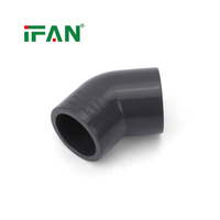 Raccords de tuyauterie UPVC de haute qualité IFAN, 20-110 mm, raccords de tuyauterie PVC GB, coude à 45 degrés, raccords en T PVC
