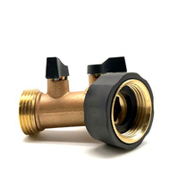 Robinet d'extérieur en laiton robuste, adaptateur de tuyau d'arrosage, Y, 2 voies, séparateur de jardin, connecteurs rapides, conception métallique durable, norme BS