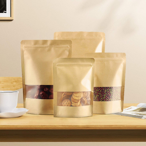 Sac en papier kraft laminé refermable personnalisable, petit format blanc et marron, emballage thermoscellable pour aliments, votre propre logo inclus - Product Image 5