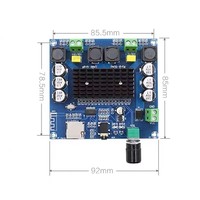 Carte d'amplificateur de puissance numérique XH-A105 BLE 5.0 TDA7498 2x100W Module AMP audio stéréo prenant en charge la carte TF et l'AUX