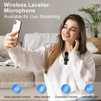 Microphone Lavalier sans Fil Professionnel Cardioïde à Condensateur 2.4G avec Réduction de Bruit pour iPhone Android YouTube Podcast