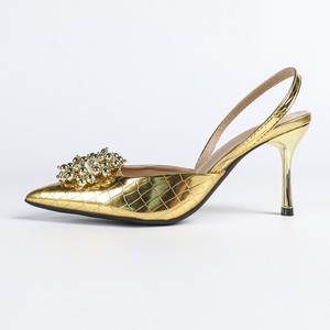 Sandali da donna Liang <span class=keywords><strong>con</strong></span> perle dorate, eleganti, da festa, <span class=keywords><strong>con</strong></span> <span class=keywords><strong>tacco</strong></span> alto, punta a farfalla, sexy. - Product Image 5